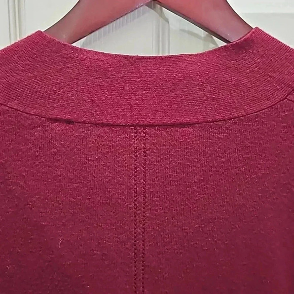 Cyrus Burgundy Knit Ribbed Long Sweater Size Lg - Picture 4 of 7